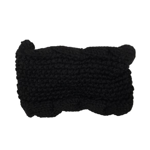 Knit Bow Headband Womens One Size Black Fall Winter Cute Stylish Cozy Ear Warmer - Picture 4 of 4